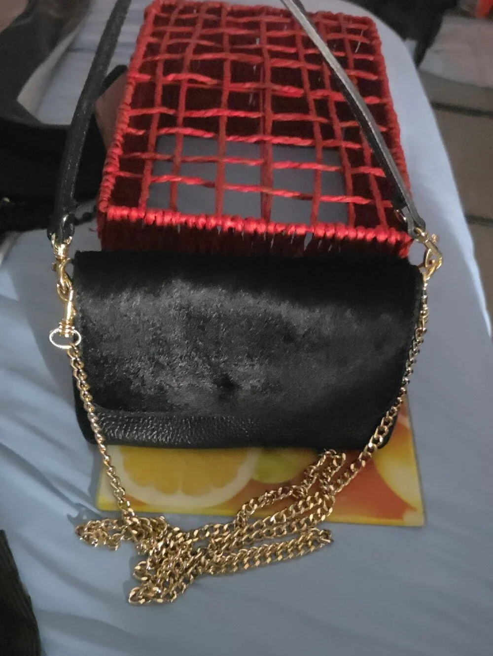 Vintage italian leather stylish black